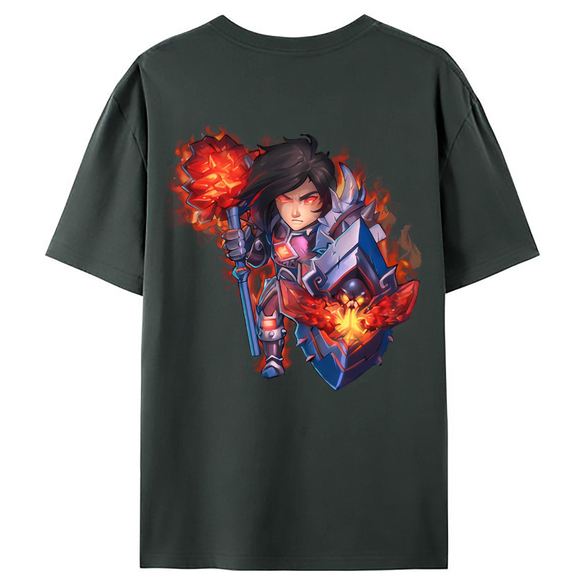 （画像用） リーグ・オブ・レジェンド League of Legends LOL 綿100％ メンズ半袖Tシャツ（バックプリント） 通気性